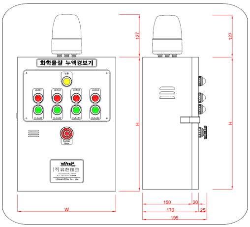 YH-100L Dimensions