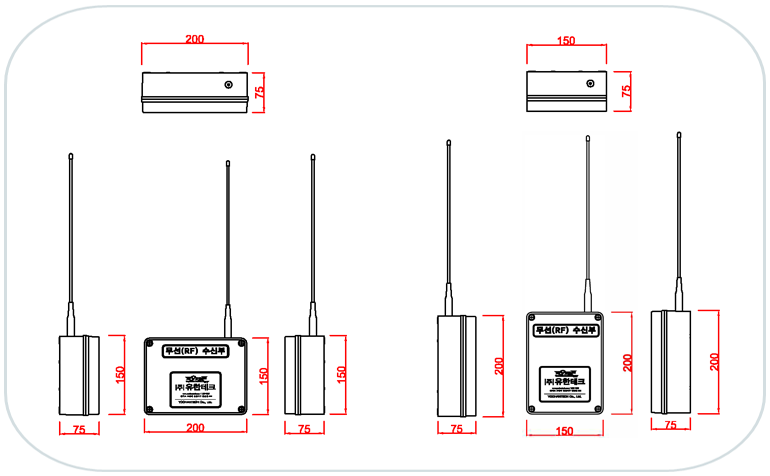 YH-RF300 RX Dimensions