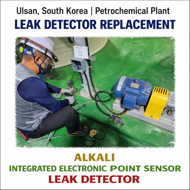 Replacement installation case of leak detectors for alkali piping at a petrochemical plant in Ulsan