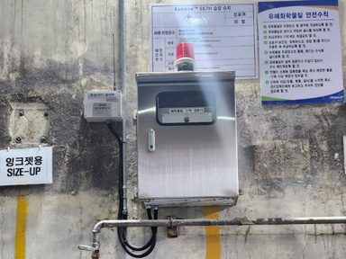 Installation of leak detector receiver and YH-RF300-TX wireless transmitter on the 2nd floor