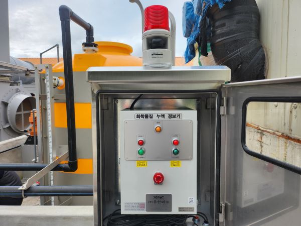 Outdoor stainless steel leak detector receiver equipped with a powerful 105 dB warning beacon