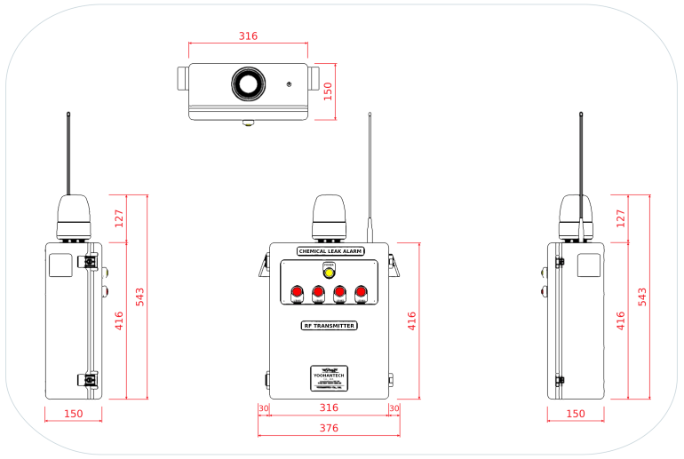 YH-RF400L TX Dimensions